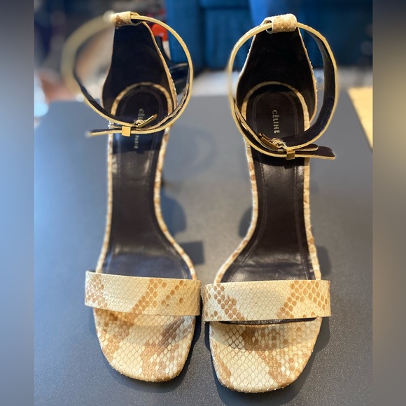 Celine Leather Animal print sandals - Picture 1 of 4